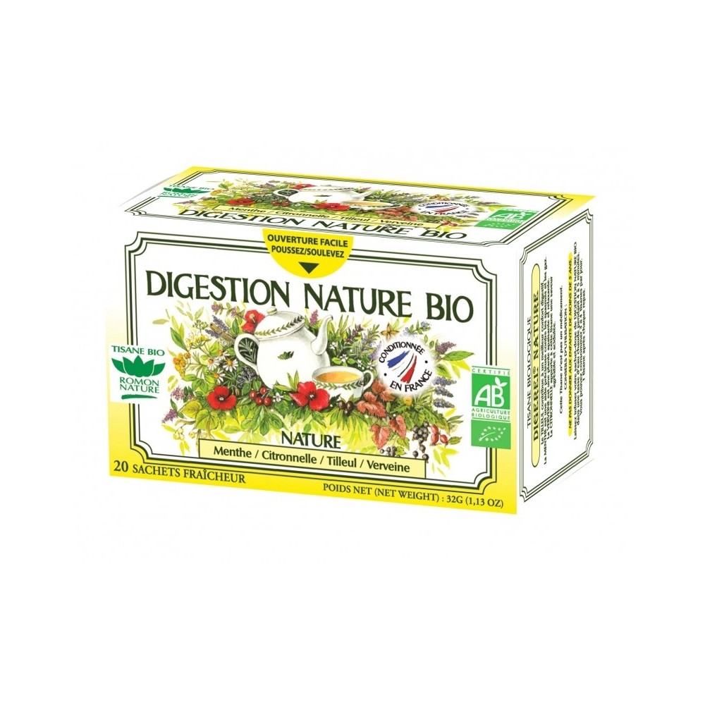 Tisane Détox bio 32 g : Tisanes, infusions et rooibos bio ROMON