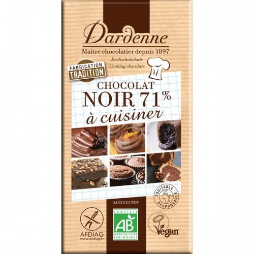 TABLETTE CHOCOLAT NOIR 71% PATISSER200g