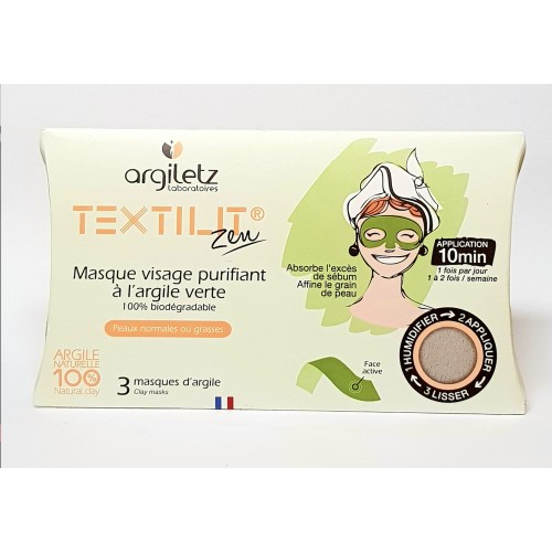 MASQUE VISAGE ARGILE VERTE 3 masques