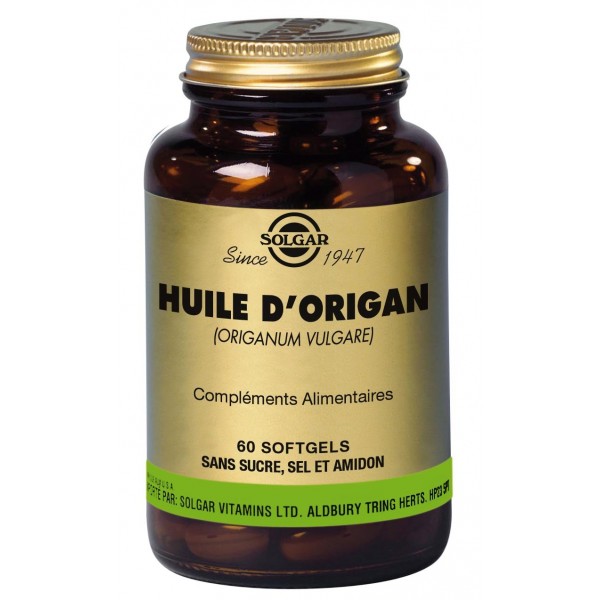 SOLGAR HUILE D'ORIGAN 60 SOFTGELS