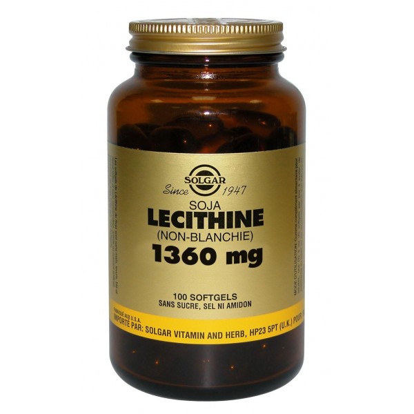 SOLGAR LECITHINE DE SOJA 1360 MG 100 SOFTGELS