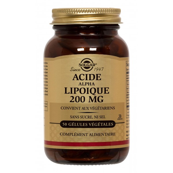 SOLGAR ACIDE ALPHA-LIPOIQUE 200 MG 50 GELULES VEGETALES