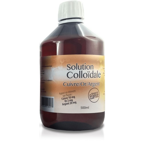 CUIVRE OR ARGENT COLLOÏDAL flacon 500 ml