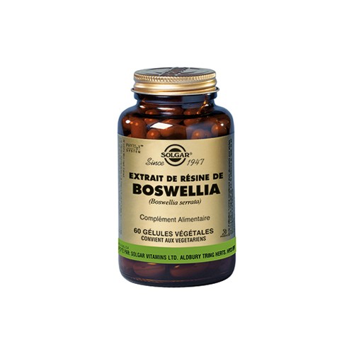 SOLGAR EXTRAIT DE RESINE DE BOSWELLIA 60 GELULES VEGETALES