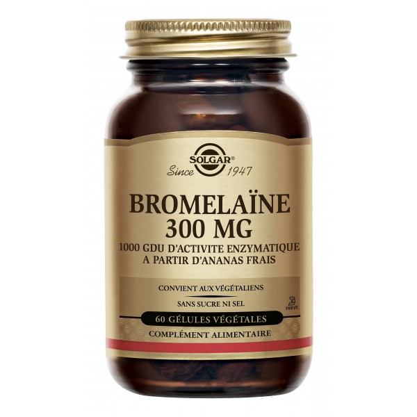 SOLGAR BROMELAINE 30 MG 60 GELULES VEGETALES