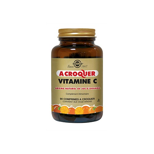 SOLGAR VITAMINE C AROME ORANGE 500 MG 90 COMPRIMES A CROQUER