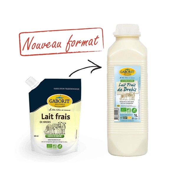 LAIT FRAIS BREBIS 1/2 ECREME PAST. 1L