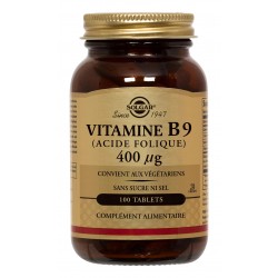 SOLGAR VITAMINE B9 400 µG 100 COMPRIMES