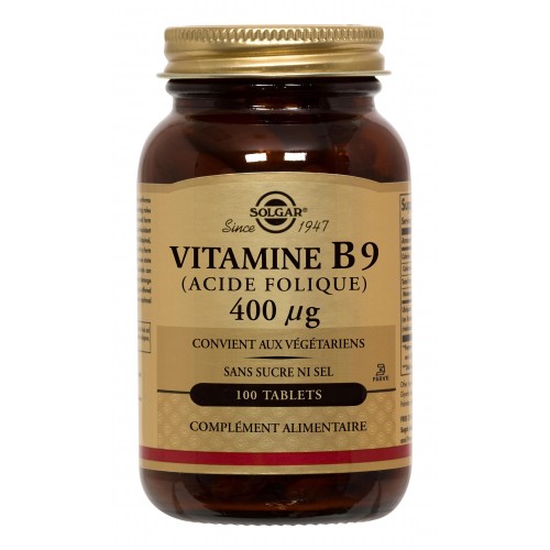 VITAMINE B9 (ACIDE FOLIQUE)400µg 100cp