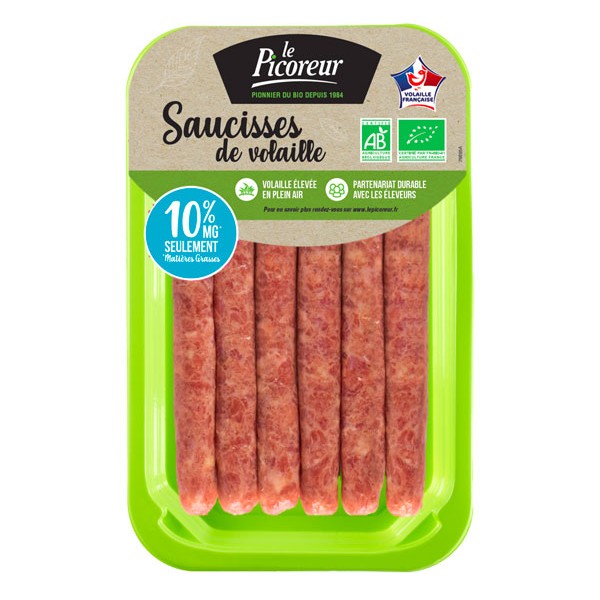 SAUCISSE VOLAILLE NATURE 250g le kg