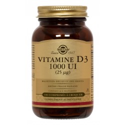 SOLGAR VITAMINE D3 1000 UI 100 COMPRIMES A CROQUER