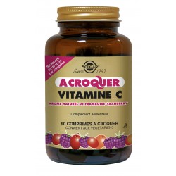 SOLGAR VITAMINE C AROME FRAMBOISE 90 COMPRIMES A CROQUER