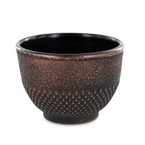 TASSE FONTE CHINOISE NOIR &amp; BRONZE 15cl