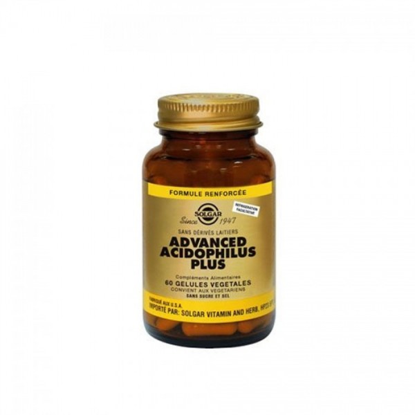 SOLGAR ADVANCED ACIDOPHILUS PLUS 60 GELULES VEGETALES