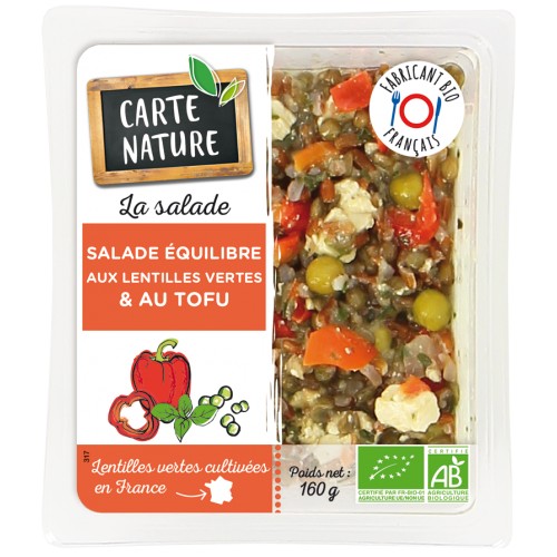 Salade équilibre lentilles tofu 160 gr