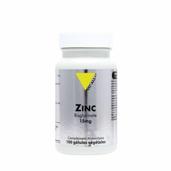 VIT'ALL+ ZINC BISGLYCINATE 15 MG 100 GELULES VEGETALES