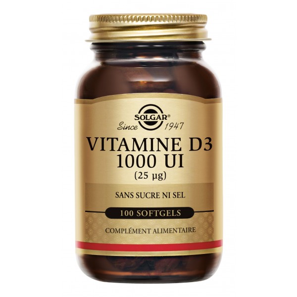 SOLGAR VITAMINE D3 25 µG 100 SOFTGELS