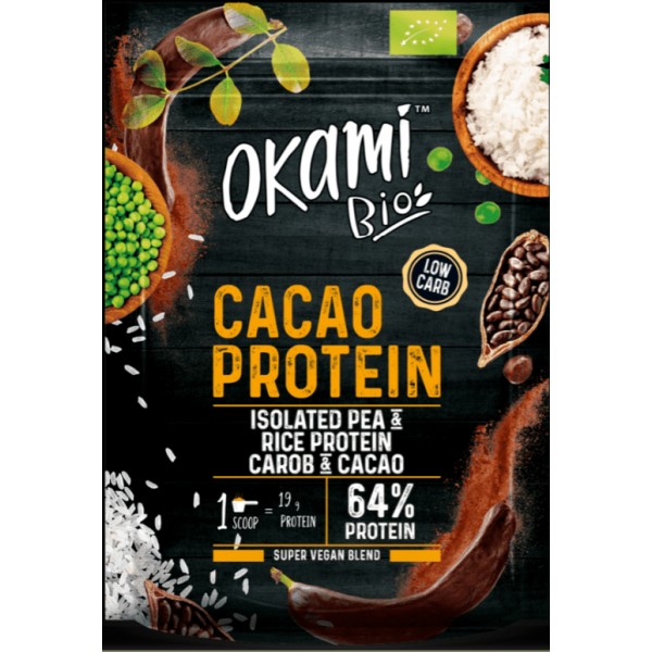 PROTEINES POIS RIZ CAROUBE CACAO 500g