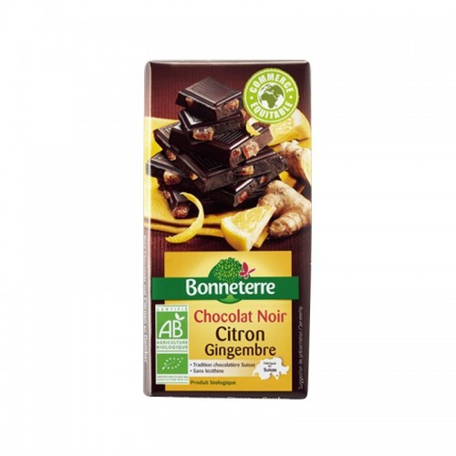 CHOCOLAT NOIR CITRON GINGEMBRE 100g