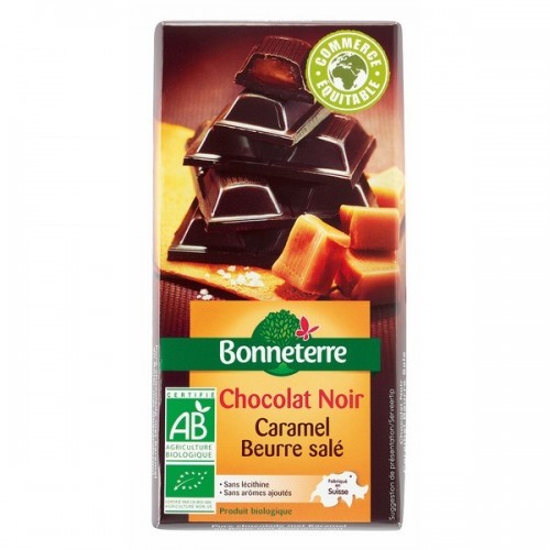 Tablette de Chocolat Noir Fourrée au Caramel au Beurre Salé